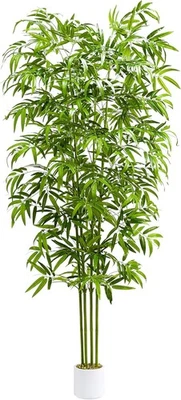 Artificial Bamboo Tree 6FT Tall Fake Plants Faux Silk Plant, 6ft, White  - Image 1 of 4