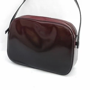 PRADA Shoulder Bag Purse Patent Leather Bordeaux Authentic - Picture 1 of 24