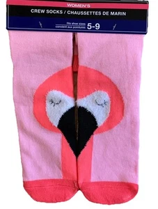 Pink Flamingo Socks Shoe Size 5-9 New Novelty Socks Florida Flamingo - Picture 1 of 6