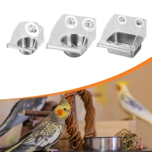 Bird Feeder for Cage Cage Accessories Easy to Clean Transparent Stainless Steel - Picture 1 of 22