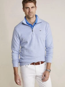 Maglione Vineyard Vines Saltwater Quarter Zip - Azzurro - Taglia Media - Foto 1 di 8