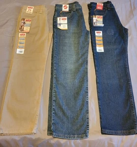 Wrangler LOT Of 3 Boys Youth Straight Adjustable Waist Jeans Sz 10 Husky NWT - Picture 1 of 11