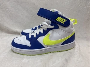Nike Sz 4Y Big Kids Shoes Court Borough Mid 2 Blue Green White HJ9241 488 - Picture 1 of 10