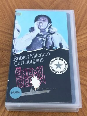 The Enemy Below VHS VCR Video Tape Used Robert Mitchum Curt Jurgens - Image 1 of 4