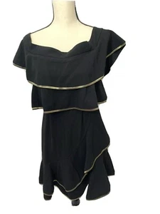 NWT Wayf Dress Size Medium BLACK WITH GOLD For Women Mini Style - Photo 1/4