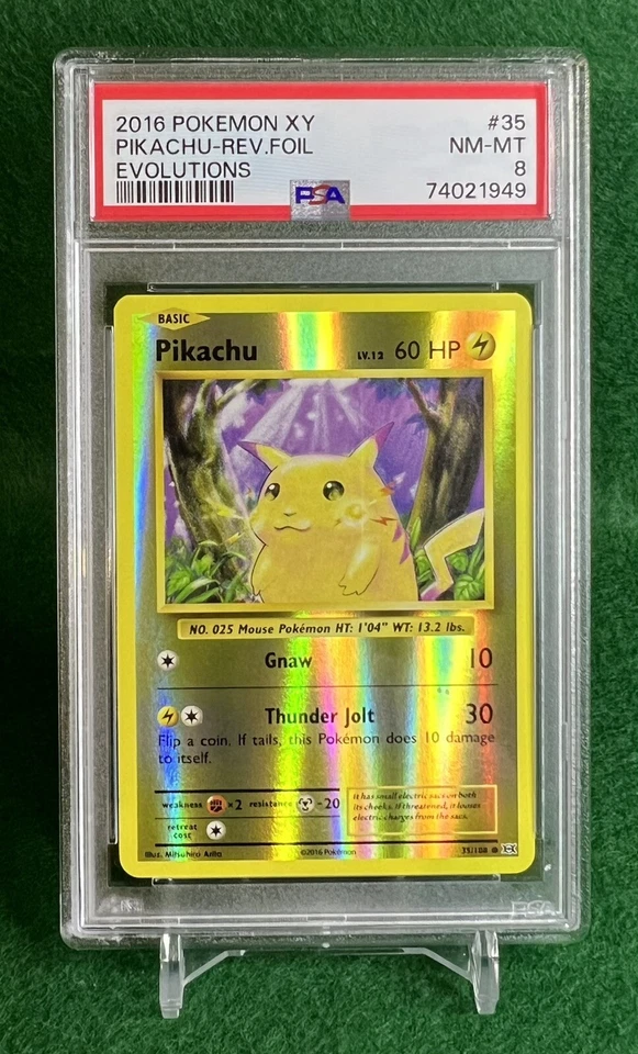 2016 Pokémon XY Pikachu Reverse Foil Evolutions #35/108 PSA NT-MT 8 - Image 1 of 1