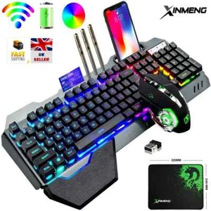2.4G Wireless Gaming Keyboard and Mouse Set Rainbow Backlit for PC/MAC/PS4/Xbox - Afbeelding 1 van 8