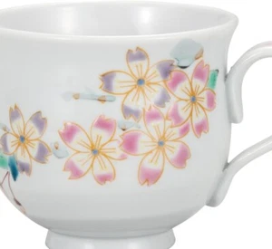 Kutani yaki ware Japanese Mug Coffee Tea Cup Sakura Cherry Taishi Kiln Japan new - Picture 1 of 2