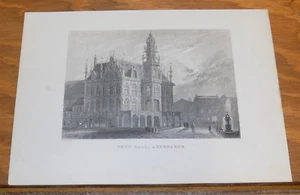 um 1840 antiker Druck///RATHAUS, AUDENARDE, BELGIEN - Bild 1 von 1