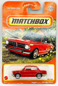 Matchbox Mattel 87/100 1969 BMW 2002 in bright red, moc!