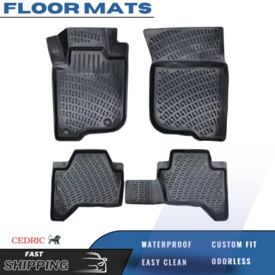 Car Floor Mats Liner for Mitsubishi L200 Triton 2005-2014 Rubber TPE All-Weather - Image 1 of 4