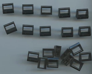Lego x 20 schwarze Fliese, modifiziert 1 x 2 mit Stange Griff Fenster 2432 - Bild 1 von 1