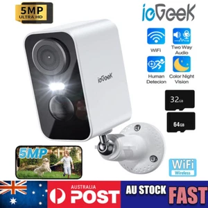 5MP Security Camera Wireless Outdoor Battery Powered Camera Motion Detection Cam - Picture 1 of 14