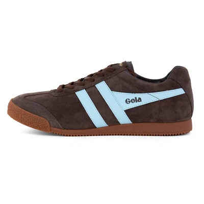 Gola Harrier Suede Schuhe Herren Sneaker Dark Brown Pale Blue 51866
