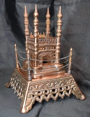 Vintage Lamp Base Figural Taj Mahal Indian Turkish Castle Unique Copper Color - Image 1 of 4