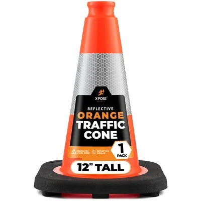 Xpose Safety 12 Inch Orange Traffic Cones with 4" Collar - Image 1 of 4