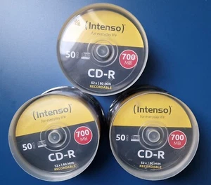 150 Intenso CD-R Rohlinge in drei Spindeln - 700 MB - Silberlinge - Bild 1 von 1