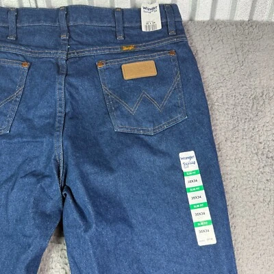 Jeans Wrangler De Colección Para Hombres 35x34 Azul Corte Vaquero Western Denim Trabajo 936 NUEVO Foto 1 de 4