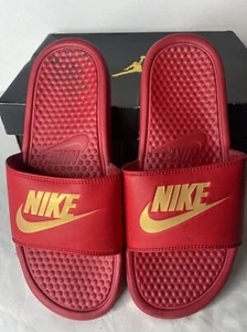 Taglia 7 - Sandali Nike Uomo Benassi JDI Slides 343880-602 Rosso Oro Metallizzato - Foto 1 di 4