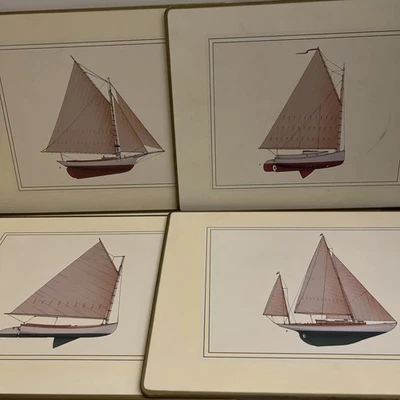 "4 manteles individuales vintage Cape Cod veleros Sloop Concordia Yawl 11,5x15"" náutico" Foto 1 de 4