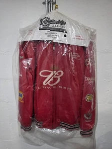 CHAQUETA DE CARRERAS REVERSIBLE DE CUERO ROJO DALE WONHARDT JR EXCELENTE ESTADO LIMPIO. - Imagen 1 de 8