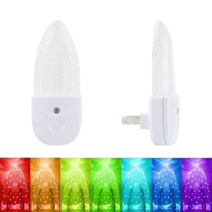 Multicolor LED Night Light 4 Pack Bubble Pattern with Dusk to Dawn Sensor, Ro... - Picture 1 of 9