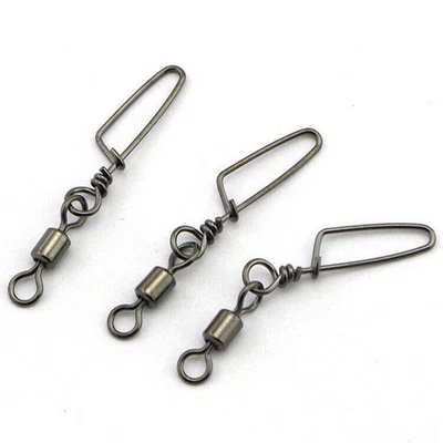 Stainless Ball Bearing Fishing Swivels Snap Rolling Sea Connector 100PCS - Image 1 of 4