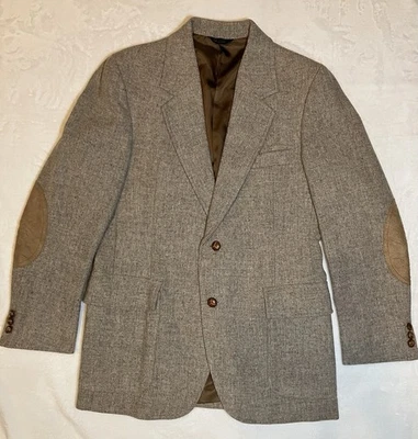 VTG Pendleton Wool Blazer Men 40R Gray Sport Coat Made in USA -suede elbow patch - Image 1 of 4