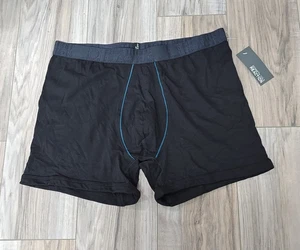 NWT - Kenneth Cole Reaction Black Cotton Stretch Boxer Briefs Trunks Sz XL - Picture 1 of 3