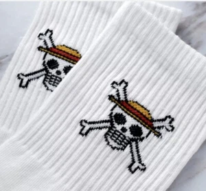 One Piece Logo Socks Limited Edition White - Picture 1 of 4