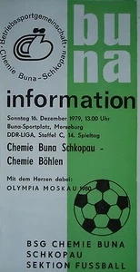 Programm DDR Liga 1979/80 BSG Chemie Buna Schkopau - Chemie Böhlen - Picture 1 of 1
