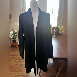 Chaqueta Larga Eileen Fisher System Ligera Lavable Elastizada Crepé Talla M Negra - Imagen 1 de 8