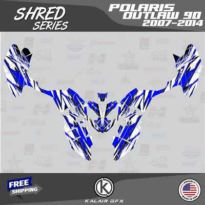 Kit de gráficos para POLARIS OUTLAW 90 (2007-2014) Shred Series - Azul 16-MIL Foto 1 de 4