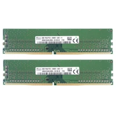Hynix 16GB (2X8GB) DDR4 2666MHz PC4-21300 1RX8 UDIMM Memory Ram HMA81GU6CJR8N-VK - Image 1 of 4