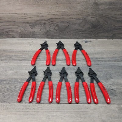 URREA RETAINING SNAP RING PLIER SET OF 8 PIECES MADE IN USA RED HANDLE  - image 1 of 4