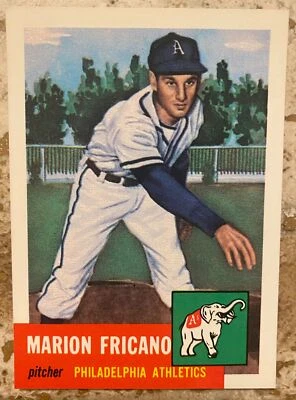 1953 Topps Baseball Archives Marion Fricano Philadelphia Athletics Pitcher Tradi - Image 1 of 2