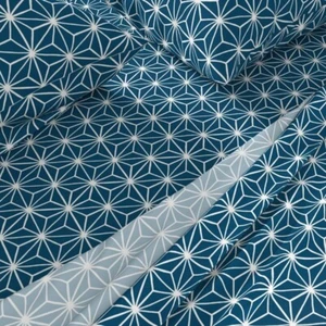 Spoonflower King Sheet Set Mid Century Modern Star Geometric Green Teal Cotton - Picture 1 of 4