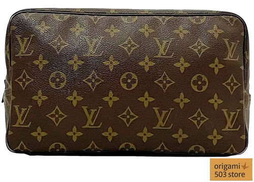 LOUIS VUITTON（LV） Borsa pochette originale Louis Vuitton Monogram Trousse Toilette 28 M47522 marrone usata