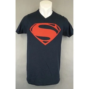 NWT Superman Fitted T Shirt Dark Navy Red Logo Top Size S Small Dawn Of Justice - Picture 1 of 4