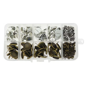 1 Box Stainless Steel Stud Earring Blanks Round 12mm Base Jewelry Making Kit - Picture 1 of 7