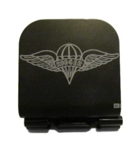  Parachute Riggers Badge Laser Etched Aluminum Hat Clip Brim-it - Picture 1 of 9