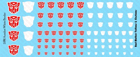 Transformers Autobot white border Logos Waterslide Decals for action figures Cover