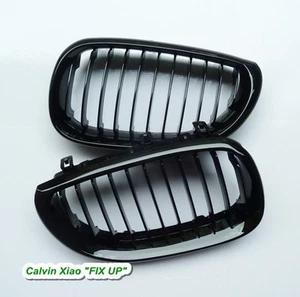 MIT GLOSS BLACK FRONT KIDNEY GRILLE BMW E60 5 SERIES 2003-2010 - Imagen 1 de 5