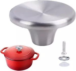 Manopola Forno Olandese Manico di Ricambio in Acciaio Inox per Le Creuset,Aldi,Lodge... - Foto 1 di 8