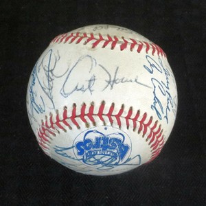 1989 Houston Astros Autograph Team baseball with COA Biggio Rookie/Caminiti/Howe