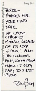 TONY BILL Vintage Original AUTOGRAPH on RARE Personalized Stationary Letter/Card - Picture 1 of 1