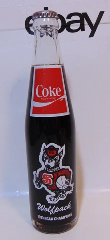 NC State Wolfpack Basketball 1983 NCAA Champions Glass Coke Bottle Vintage NCSU Cover