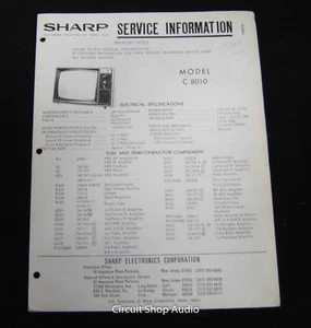 Original Sharp  C8010 Television Service Manual / Information - Picture 1 of 1