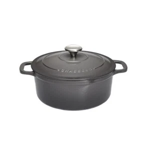 Cocotte ronde 24 cm chasseur gris caviar interieur noir fonte émaillée 24 cm CHA - Imagen 1 de 1