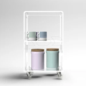 Carrello 30x60 mobiletto salvaspazio servitore in plexiglass - Foto 1 di 30